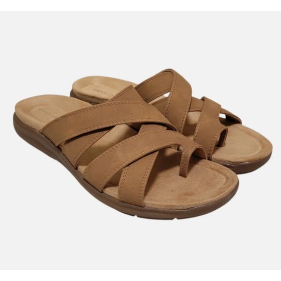 NEW Easy Spirit Women's Westly Strappy Slip-On Sandals Cognac Size 8M - Picture 2 of 4
